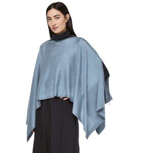 Lululemon Hearts Compass Poncho Blue Denim Cashmere Blend One Size Fits Most